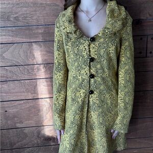 Vintage Per Una Marks & Spencer coat crafted luxurious Italian jacquard fabric
